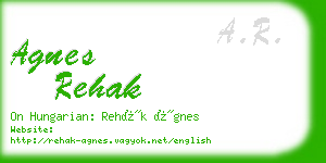 agnes rehak business card